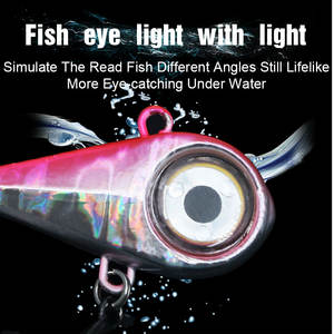 T46 yeni Metal Vib cazibesi LED ışık balık gözü balık yalancı yem tatlı su ve tuzlu su söğüt yaprağı dilimleri için su damlacık dilim - Product Image 5