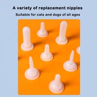 Bouteille de lait pour chaton, chiot, animal de compagnie, 4 tétines, sucettes en silicone, compte-gouttes pour médicaments liquides, ensemble de biberons en plastique pour animaux de compagnie