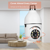 PIX-LINK Caméra de sécurité domestique 360 degrés sans fil IR WIFI Ampoule Design Capteur d'imagerie CMOS Carte mémoire Options de stockage de données