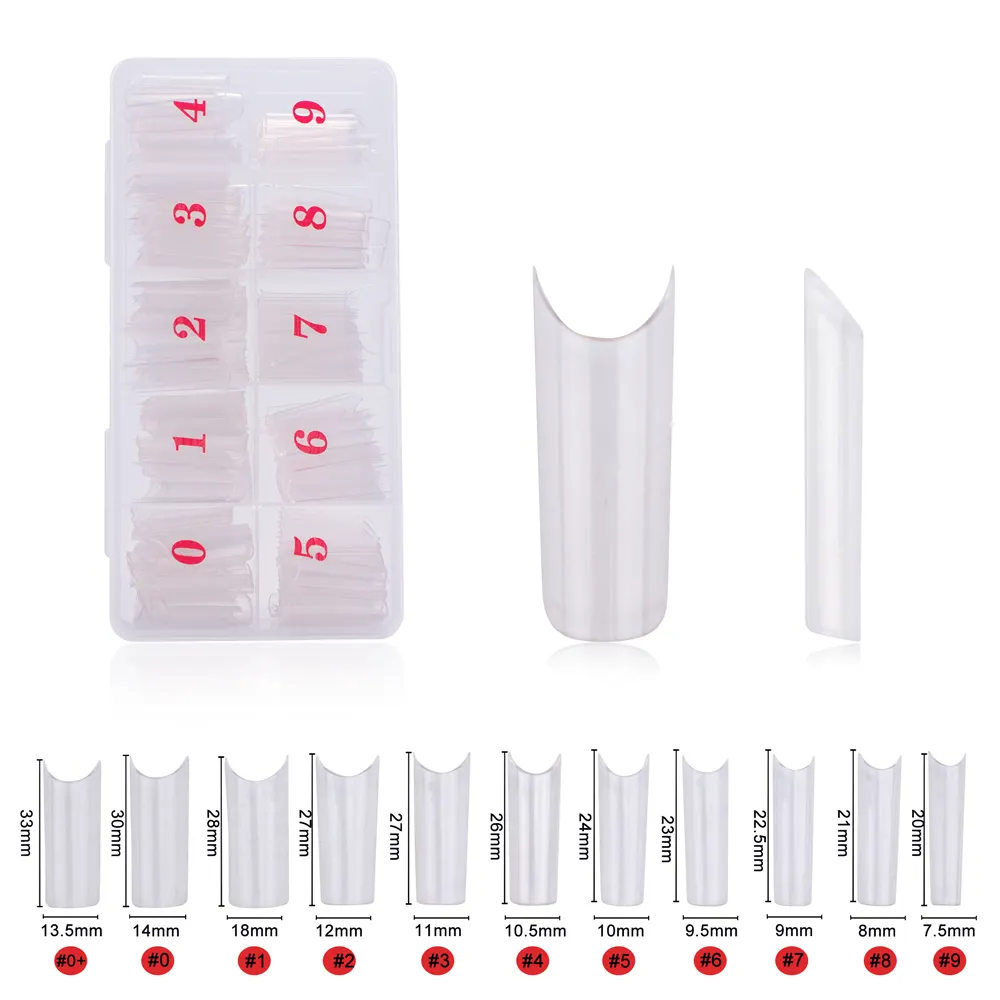 2022 Nieuwe Nagels Art Kunstmatige 600Pcs Stiletto Sharp Franse Acryl False Nail Tips Met 10 Maten Vier Kleur Nail tips