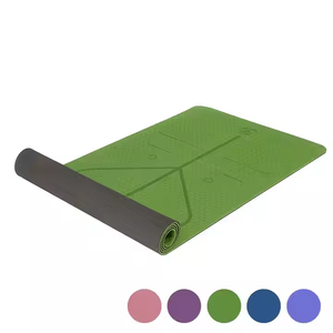 Esterilla de Yoga gruesa ecológica, superficie antideslizante, sistema de alineación corporal, amortiguación óptima certificada, logotipo personalizable - Product Image 2