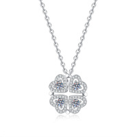 Collier tendance pour enfants en argent sterling 925 plaqué platine de haute qualité, pendentif géométrique en moissanite en forme de croix