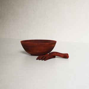 Grand bol en bois fait main pour servir des salades, des fruits, du pain, des pâtes et pour une utilisation quotidienne à la table - Product Image 5
