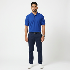 Camiseta Polo de Manga Corta para Hombre, Cierre de Cremallera de un Cuarto, Estilo Básico, Informal, para Vacaciones, Primavera, Verano, Corte Regular, con Logo - Product Image 1