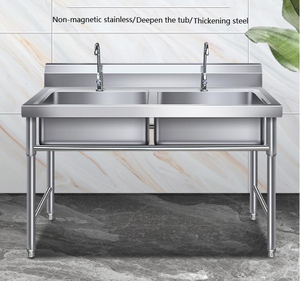 बड़े आकार के साथ सिंक स्टेनलेस स्टील फ्रीस्टैंडिंग सिंक <span class=keywords><strong>Drainer</strong></span> बोर्ड के लिए वाणिज्यिक रसोई - Product Image 5