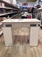 Nouvelle table de manucure avec éventails et tiroirs pour salon de beauté, mobilier contemporain en bois sans dépoussiéreur