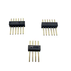 1.27mm Gold Flash Plated PPS Black Machine Pin Header Plastic Height 2.2 mm Length 10.3mm Straight 6P Machined Pin Header