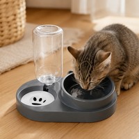 Distributeur d'eau et de nourriture automatique pour animaux de compagnie en plastique PP blanc, grande capacité, bouteille transparente avec échelle, taille personnalisable