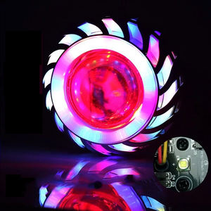 Lampu Kabut Sepeda Motor Dual <span class=keywords><strong>Halo</strong></span>, Lampu Kabut, Lampu Sorot Ganda LED, Lensa Proyektor <span class=keywords><strong>Halo</strong></span> Bawaan, Multi Warna, 30W - Product Image 5