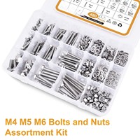Kit Berbagai Macam Baut, Mur, dan Ring Hexagonal Pabrik 480 Pcs Kit Baut dan Mur Kepala Hexagonal Metrik