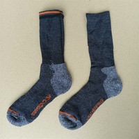 Chaussettes en laine de couleur unie pour femme, épaisses et chaudes, pour la randonnée, l'automne et l'hiver