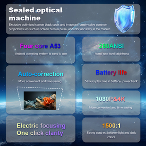 Ngoài Trời Xây Dựng Trong Pin 30000MAh Có Thể Sạc Lại <span class=keywords><strong>Mini</strong></span> Proyector 4K 260ANSI Xách Tay Thông Minh Android 11 Video Chiếu - Product Image 2