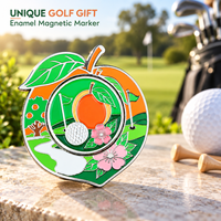 Marqueur de balle de golf magnétique en émail double face avec marqueur amovible de 25 mm pour souvenir de tournoi de golf