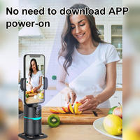 Soporte para Teléfono Móvil con Seguimiento Facial Automático de 360 Grados, Estabilizador de Gimbal de Escritorio con Soporte para Teléfono para iPhone 15 16