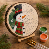Base en bois ronde vierge à peindre à la main pour décoration suspendue de Noël, pour arbre de Noël, cheminée, ou ornement mural intérieur