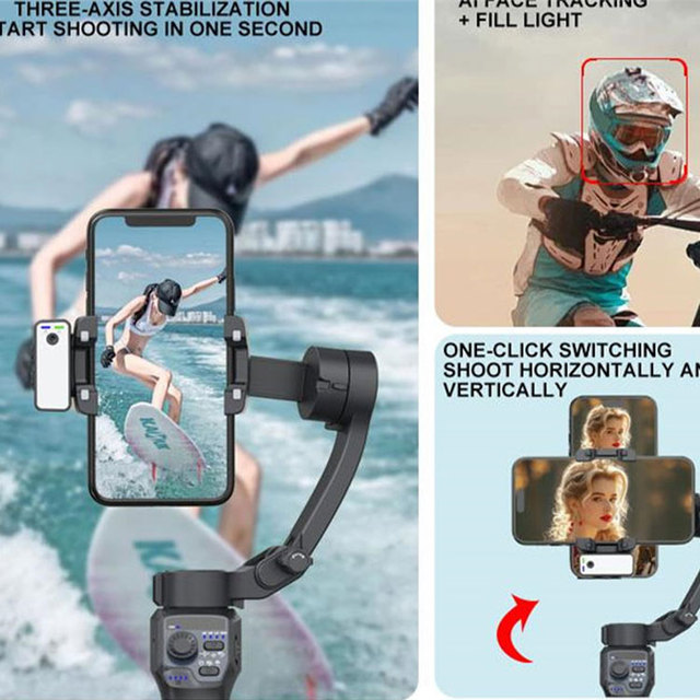 F11 360 Rotation Auto Face Tracking 3-axis Gimbal Stabilizer Portable Handheld AI Gimbal Stabilisateur Smartphone