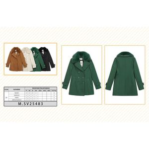 Cappotti reversibili da donna con collo di pelliccia di pecora ampi soprabito lungo con stampa all'ingrosso fornitore di più colori disponibili - Product Image 1