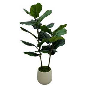 Plante artificielle réaliste en pot Ficus lyrata de plusieurs tailles avec revêtement en mousse pour la décoration de salon et d'hôtel - Product Image 4