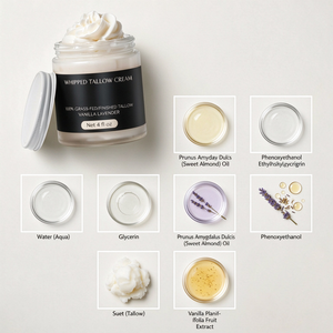 Bálsamo Humectante de Sebo de Res Orgánico Batido, Etiqueta Privada, Crema Nutritiva e Hidratante para el Cuidado de la Piel del Rostro y Cuerpo - Product Image 3