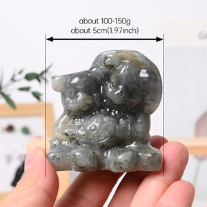 หินคริสตัลธรรมชาติแกะสลักรูปสัตว์ รูปหมี สำหรับตกแต่งบ้าน ขายส่ง - Product Image 2