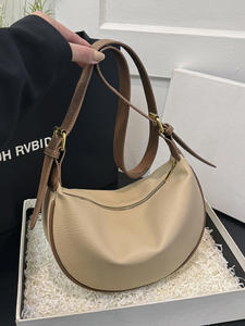 Sac à bandoulière vintage en cuir souple, nouveau sac décontracté grande capacité, sac minimaliste à porter sous le bras, sacs polyvalents à porter en bandoulière - Product Image 6