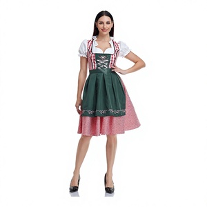 ชุดเดรส Dirndl สั้นแบบใหม่สุดสดใส/ชุด Dirndl สำหรับเทศกาล Oktoberfest ของชาวบาวาเรีย/ชุด Dirndl ความยาวปานกลางสไตล์เยอรมัน ชุดบาวาเรีย (ชุดบาวาเรีย) - Product Image 1