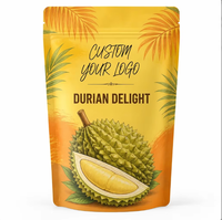 Sachet d'emballage personnalisé pour durian, imprimé avec logo, pochette verticale anti-odeur en Mylar avec fermeture éclair pour durian séché et friandises