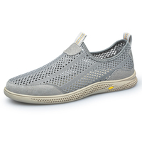 Mocassins Penny pour hommes, chaussures plates à enfiler en toile et maille respirante, à semelle plate, ajourées avec trous d'aération, pour la marche et la course