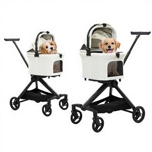 عربة حيوانات أليفة معدنية قابلة للطي بأربع عجلات من هيفي آنهوي، سهلة الاستخدام بزر واحد للكلاب والكلاب الصغيرة - Product Image 1