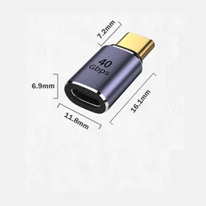 एल्यूमीनियम मिश्र धातु आवरण के साथ निर्माता प्रत्यक्ष 40GB 240W USB4.0 सी-प्रकार एडाप्टर और कनेक्टर