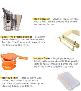 Kit de démarrage pour apiculteurs : Ruche à 10 cadres et fournitures, Ruche en cire d'abeille 100% naturelle - Product Image 6