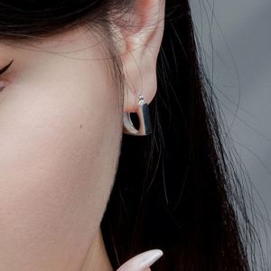 Dylam Metallic Style Wholesale Customise Square Shape 925 Sterling <b>Silver</b> <b>Hoop</b> Earrings Women Rhodium Jewelry Earrings - Product Image 6