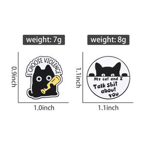 Elijo la violencia gato esmalte pines dibujos animados Animal broche Metal solapa insignia joyería regalo para amigos y amantes de las <span class=keywords><strong>mascotas</strong></span> - Product Image 6