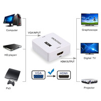 Mini convertidor VGA a HDMI 3,5, Adaptador de Audio y vídeo, Full HD, 1080P, para Notebook, PC, para proyector HDTV