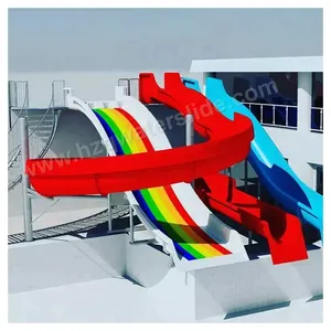 Aqua Park Equipment Fiberglass Water Slides18.6m Height Waterpark Super traditional water slide For kids