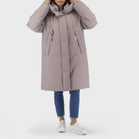 Blouson long matelassé en nylon avec logo personnalisé pour femme, manteau d'hiver oversize, épais et chaud, en duvet de canard, veste à bulles au-dessus du genou