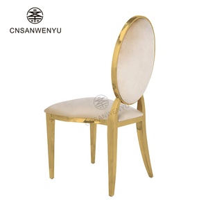 Cadeira Elegante de Metal Dourado para Banquete de Casamento |   Cadeiras de Jantar Empilháveis de Luxo em Aço Inoxidável para Eventos e Hotéis - Product Image 4