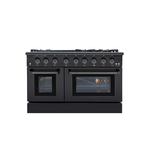 Cuisinière à gaz <span class=keywords><strong>double</strong></span> <span class=keywords><strong>four</strong></span> de 48 pouces avec 6 brûleurs en acier inoxydable sans fumée pour usage domestique, comprend un <span class=keywords><strong>four</strong></span> vapeur - Product Image 5