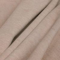 Tissu jersey tricoté en mélange acrylique, lyocell et soie, teint uni, brossé, effet suédé, antibactérien, écologique, respirant, anti-boulochage