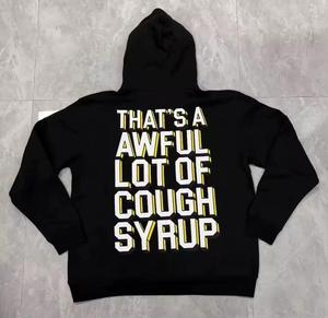 เสื้อสเวตเชิ้ตผู้ชายไซส์ใหญ่สไตล์วินเทจปักลายสตรีทแวร์สีดำ 'That's Awful Lot Cough Syrup Sweats' สำหรับฤดูหนาว - Product Image 4