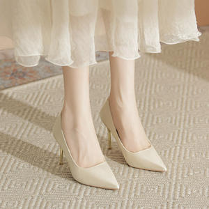 Escarpins classiques <span class=keywords><strong>de</strong></span> <span class=keywords><strong>mariée</strong></span> pour femmes, chaussures à talons hauts, aiguilles, - Product Image 4