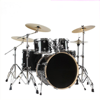 5-Piece 4-Cymbal or 3 Cymbals Professional Jazz Drum Set for Adults & Kids Complete Full Kit Ideal for Home Practice