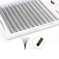 Extensions de cils pré-faites en volume 10D 0.07mm Noir Courbure C D 9-14mm Cils synthétiques en éventail pour greffe en salon