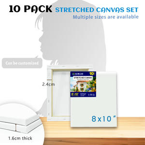 Confezione da 10 <span class=keywords><strong>tele</strong></span> <span class=keywords><strong>per</strong></span> <span class=keywords><strong>pittura</strong></span> 8x10 pollici, 100% cotone a triplo montatura in tela bianca <span class=keywords><strong>per</strong></span> <span class=keywords><strong>pittura</strong></span> a <span class=keywords><strong>olio</strong></span> e acrilico - Product Image 2