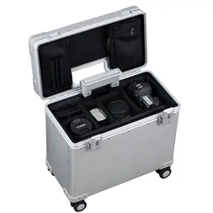 2024 casing aluminium keras kustom keamanan portabel dengan busa dan kunci kombinasi kamera peralatan fotografi Case Case