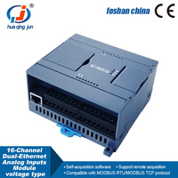 Huaqingjun Module d'entrée analogique double Ethernet 16 canaux 0-10V Modbus RTU Modbus TCP prend en charge le serveur Cloud 16AI pour débitmètre