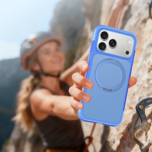 เคสโทรศัพท์แม่เหล็กแบบด้านสุดหรูสำหรับ iPhone 18 17 16 Pro Max พร้อมการปกป้อง 360 องศา °   ขาตั้งหมุนได้ ปุ่ม AI ฝาครอบกันกระแทกสี่มุม - Product Image 4