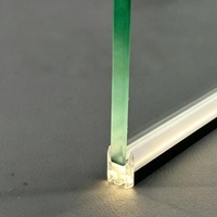 Éclairage LED sans soudure pour étagère en verre, profilé en aluminium découpable, lampe linéaire à clipser sur bande LED pour panneau de verre, vitrine à vin