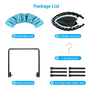 Trampolín plegable de 36 pulgadas con mango ajustable para niños, <span class=keywords><strong>cama</strong></span> elástica para saltar con cubierta, minitrampolín - Product Image 5