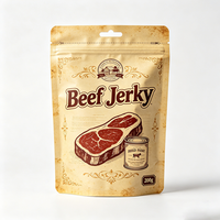 Groothandel op maat bedrukte hoog-barrière laminaat stand-up pouch met hersluitbare zip lock voor verpakkingen van beef jerky en vlees snacks
